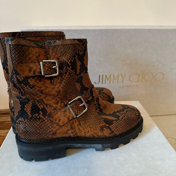 Jimmy choo snake-effect leather ankle boots (NEW) - Picture 8 of 15
